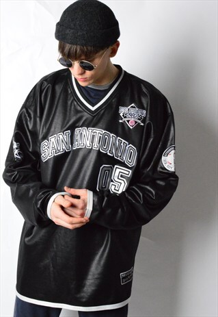 FUBU VINTAGE 90S BLACK BASEBALL SAN ANTONIO SPORTS SWEATSHIR