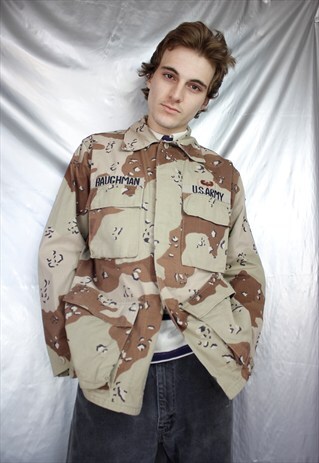BROWN/CAMEL CAMO ARMY JACKET