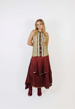 Vintage 00s Boho Maxi Skirt With Sequins