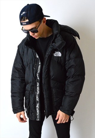 VINTAGE 90S BLACK DOWN PUFFER COAT
