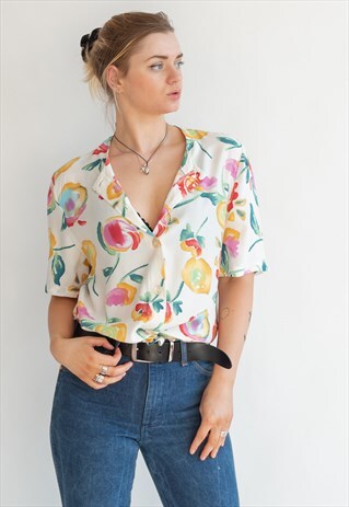 VINTAGE 80S FESTIVAL SHIRT IN FLORAL