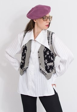 Vintage floral vest boho waistcoat top women