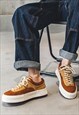 SKATE SHOES CHUNKY SOLE TRAINERS RETRO DESIGN SNEAKERS BLACK