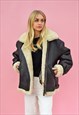 LEATHER AVIATOR JACKET FLYING JACKET VINTAGE 80S