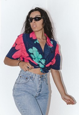 Vintage 80s Matisse Floral Button Down Shirt Blouse