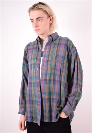 MENS VINTAGE FLANNEL SHIRT LARGE MULTI 90S