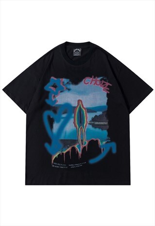 KALODIS ABSTRACT GRAFFITI PRINT LOOSE T-SHIRT