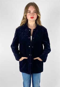 Fellini 80's Blue Quilted Velvet Blue Heritage Style Jacket