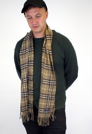 VINTAGE BURBERRY TRADITIONAL CASHMERE CHECKED SCARF