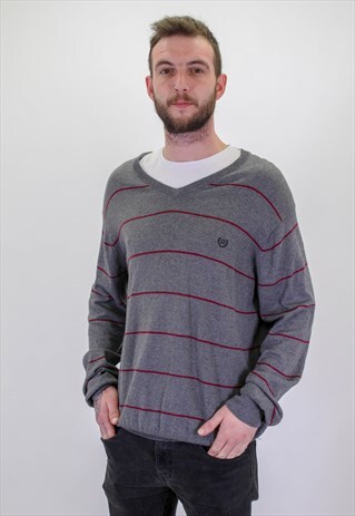 VINTAGE CHAPS SWEATER IN GREY XL