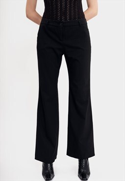 Vintage 00s Black Pinstripe Straight Trousers