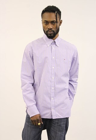 VINTAGE PURPLE CHCEKED TOMMY HILFIGER SHIRT