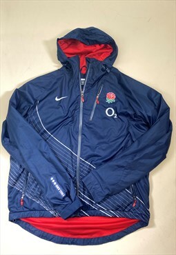 Vintage 90s Nike England Rugby O2 Hooded Coat
