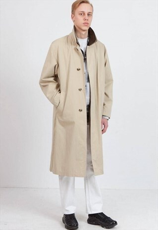 VINTAGE BEIGE BIJENKORF LONG CAR COAT