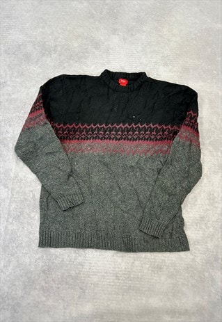 VINTAGE KNITTED JUMPER ABSTRACT PATTERNED KNIT SWEATER