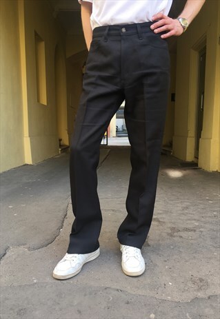 VINTAGE 90' BEAUTIFUL SHAPE LEVI'S UNIQUE BLACK TROUSERS