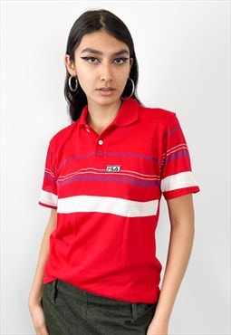 Vintage 80s FILA red polo shirt 