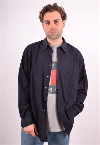 CALVIN KLEIN MENS VINTAGE SHIRT XL BLACK 90S