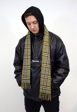 VINTAGE BURBERRY TRADITIONAL LAMBSWOOL CHECKED SCARF