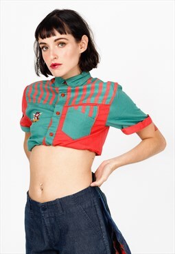 Vintage late 90s Skater Boy Mini Shirt in red and green