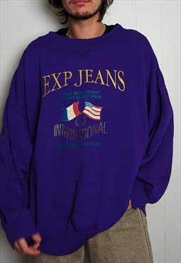 Vintage 80's EXP Jeans Purple Sweater