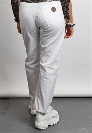 VINTAGE 90'S MOSCHINO WHITE STRAIGHT LEG JEANS