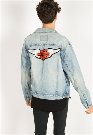 VINTAGE 80S LEVI'S PATCHED DENIM JACKET / S1115