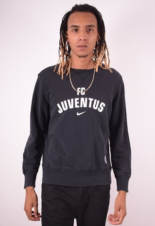 NIKE MENS VINTAGE FC JUVENTUS SWEATSHIRT JUMPER LARGE BLACK