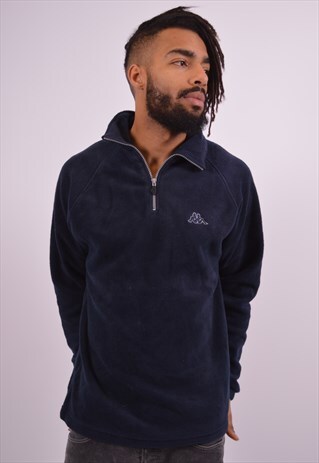 VINTAGE KAPPA FLEECE JUMPER NAVY BLUE