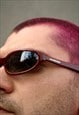 rare Balenciaga red burgundy neo round sunglasses