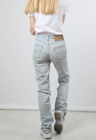 VINTAGE LEVI 501 28X34 BLUE DENIM JEANS