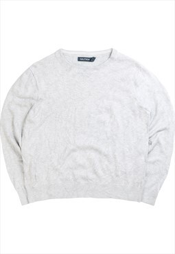 Vintage  Nautica Jumper / Sweater Knitted Crewneck Grey