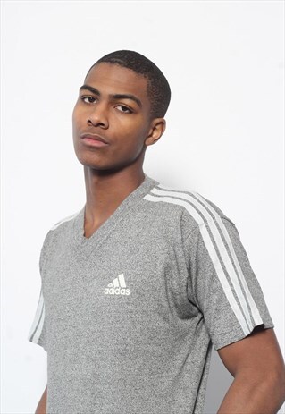 VINTAGE ADIDAS LOGO T-SHIRT GREY