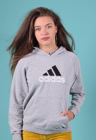 VINTAGE GREY ADIDAS HOODIE