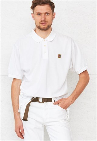 90S VINTAGE WHITE NIKE SHORT SLEEVE POLO SHIRT