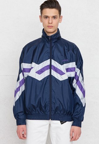 VINTAGE NAVY ADIDAS ZIP TRACK JACKET