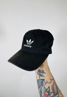 Vintage 90s adidas Originals Black Embroidered Hat Cap