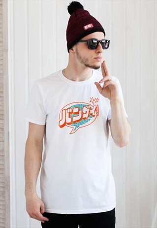 JAPANESE SHIRT - BANZAI - RETRO KAWAII MANGA/ANIME STYLE