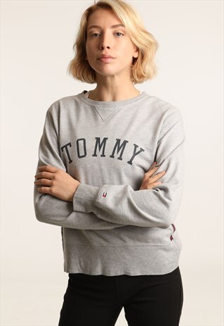VINTAGE TOMMY HILFIGER PRINT SPELLOUT SWEATSHIRT