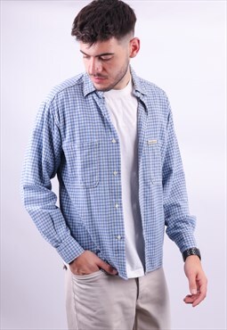 Vintage Replay Checked Shirt in Blue