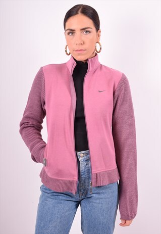 NIKE WOMENS VINTAGE TRACKSUIT TOP JACKET MEDIUM PINK 90'S