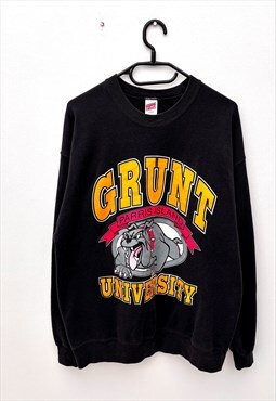 Vintage grunt university black sweatshirt soffe large 