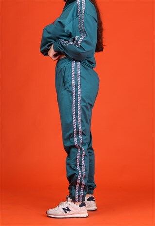 GREEN ASICS SIDE TAPE TRACKSUIT BOTTOMS- FULL SET AVAILABLE