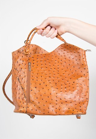 VINTAGE BROWN LEATHER RUCKSACK BAG