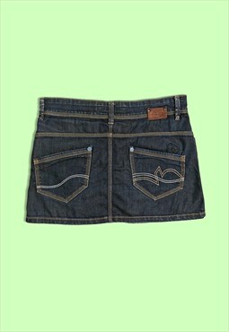 Y2K PSYCHO COWBOY Denim Low-rise mini-skirt Dark Denim Jeans