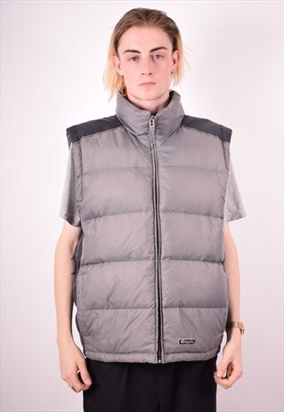CHAMPION MENS VINTAGE PADDED GILET XXL GREY 90S