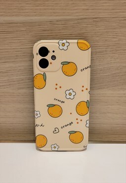 Fresh Oranges Pattern iPhone 11 Case in White color