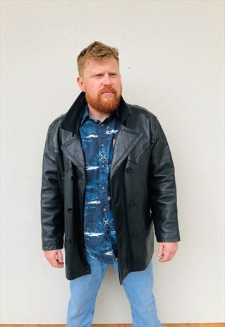 VINTAGE AMI LEATHER JACKET MID LENGTH