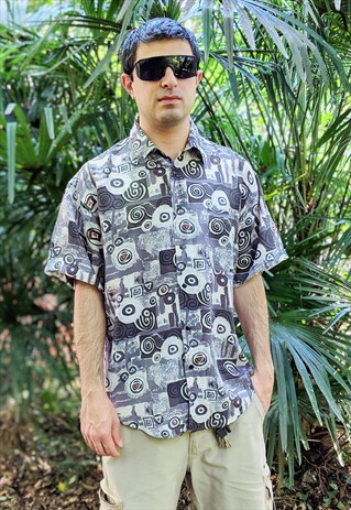 VINTAGE PATTERN SILK SHIRT