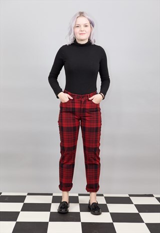 RED & BLACK CHECK TROUSERS